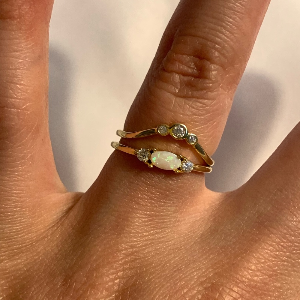 Opal stack rings set - Picture 2 of 3